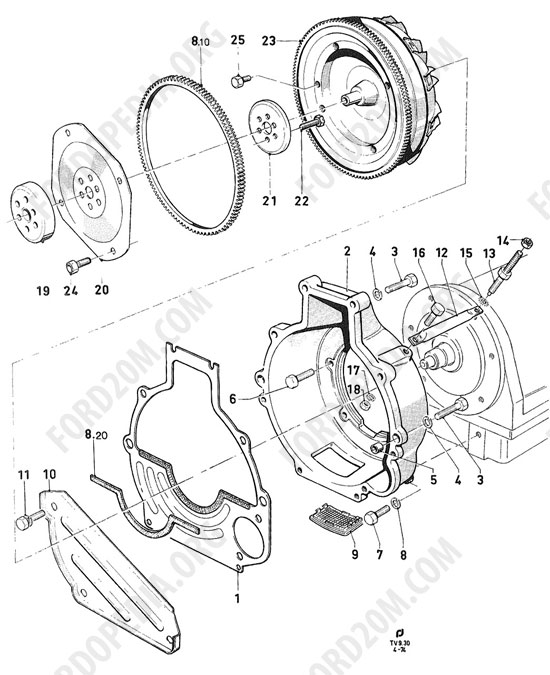 Koeln V4/V6 engines (1962-1974) - Converter housing and converter (Taunus) - Borg Warner