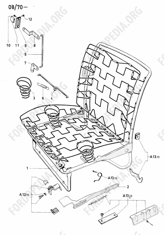 Ford Escort MkI RS/Mexico (1970-1974) - Front seat (08/70 - )