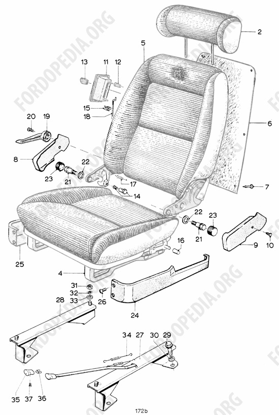 Ford Escort MkI RS/Mexico (1970-1974) - Front seats (reclining)