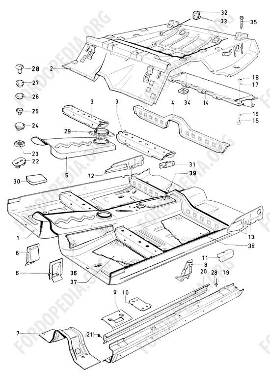 Ford Escort MkI RS/Mexico (1970-1974) - Floor pans