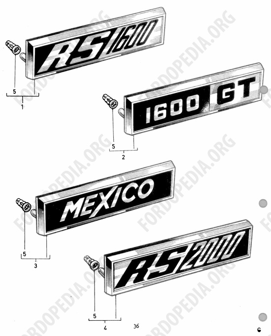 Ford Escort MkI RS/Mexico (1970-1974) - Badges