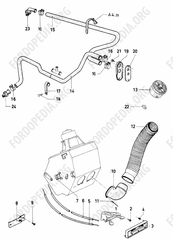 Ford Escort MkI RS/Mexico (1970-1974) - Related Parts - Heater and Ventilator