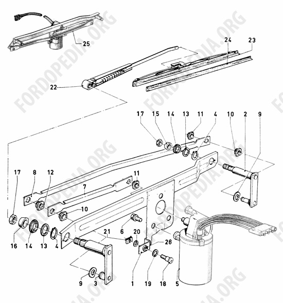 Ford Escort MkI RS/Mexico (1970-1974) - Windshield wiper