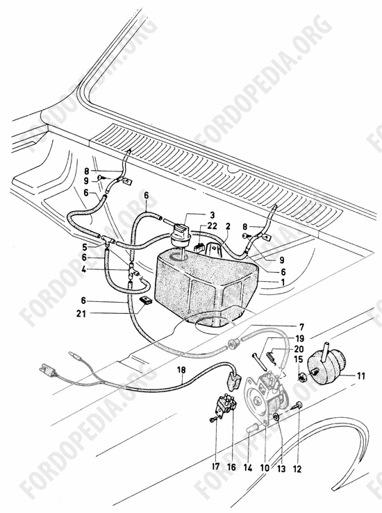 Ford Escort MkI RS/Mexico (1970-1974) - Windshield washer (-S, -N)