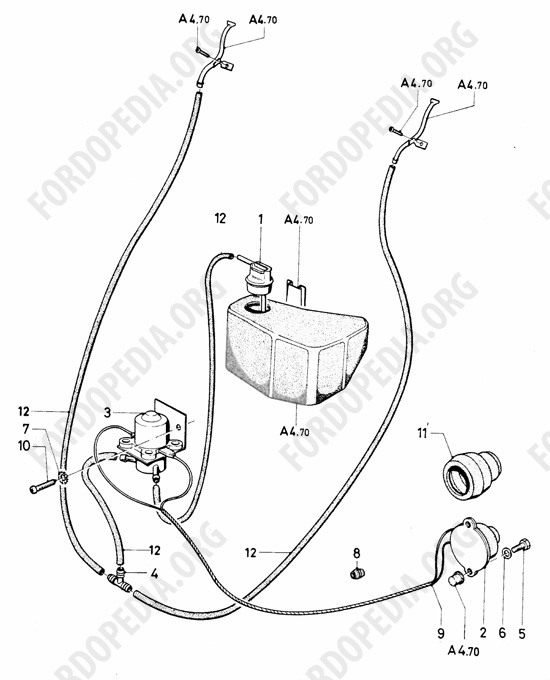 Ford Escort MkI RS/Mexico (1970-1974) - Windshield washer (+S, +N)