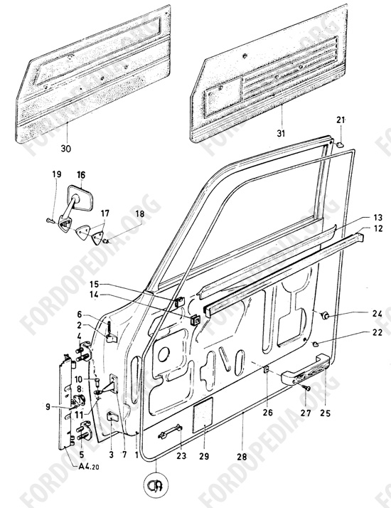 Ford Escort MkI RS/Mexico (1970-1974) - Front doors and related parts