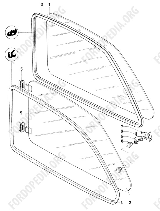 Ford Escort MkI RS/Mexico (1970-1974) - Quarter window