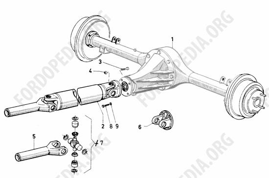 Ford Escort MkI RS/Mexico (1970-1974) - Rear axle. drive shaft