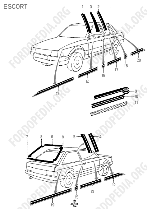 Ford Escort MkIII/Orion MkI (1981-1986) - Stripe Decals