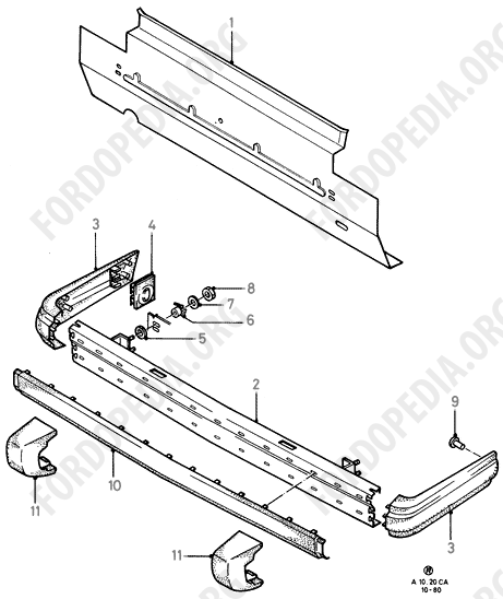 Ford Escort MkIII/Orion MkI (1981-1986) - Lower Back Panel And Bumper (KOMBI/ESTATE)