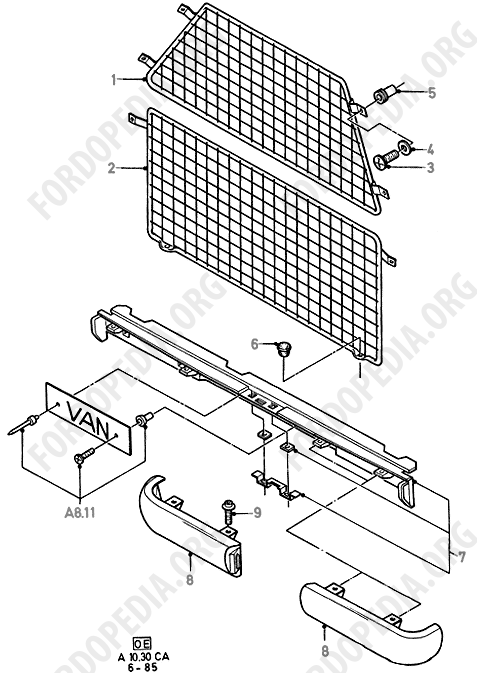 Ford Escort MkIII/Orion MkI (1981-1986) - Lower Back Panel / Bumper Partition (VAN)