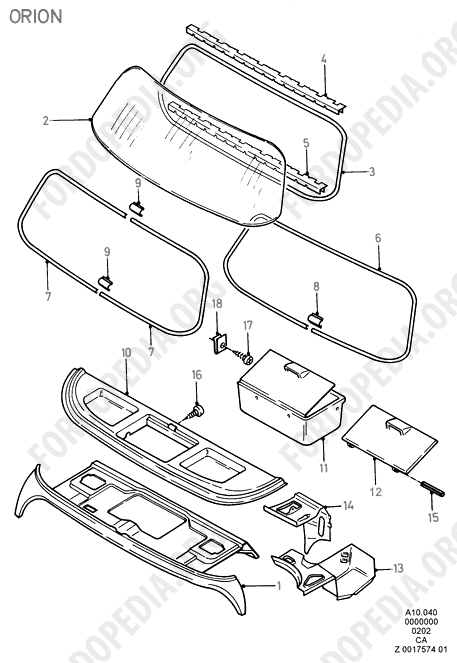 Ford Escort MkIII/Orion MkI (1981-1986) - Rear Package Tray And Rear Window (ORION)