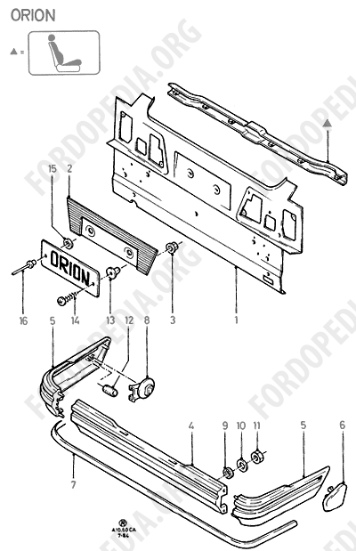Ford Escort MkIII/Orion MkI (1981-1986) - Lower Back Panel And Bumper (ORION)