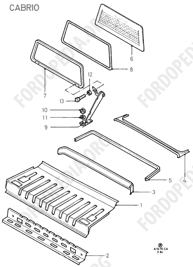Ford Escort MkIII/Orion MkI (1981-1986) - Rear Package Tray And Rear Window (CABRIO)