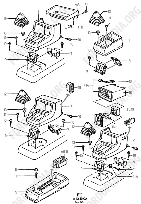Ford Escort MkIII/Orion MkI (1981-1986) - Console - Floor  