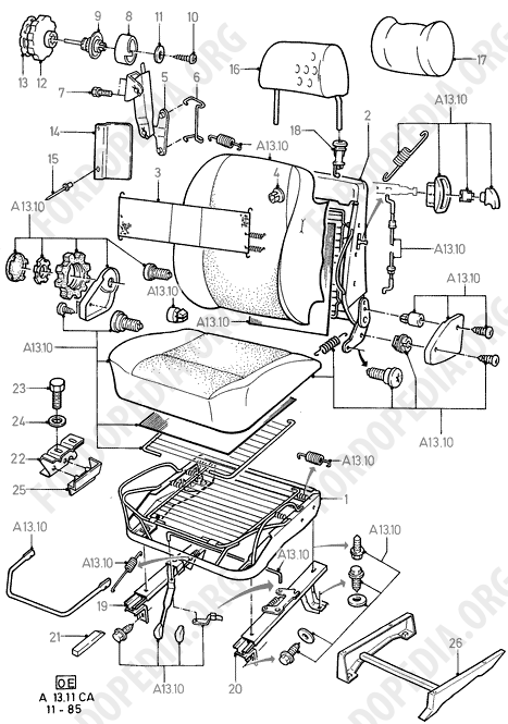 Ford Escort MkIII/Orion MkI (1981-1986) - Front Seats (ESCORT)