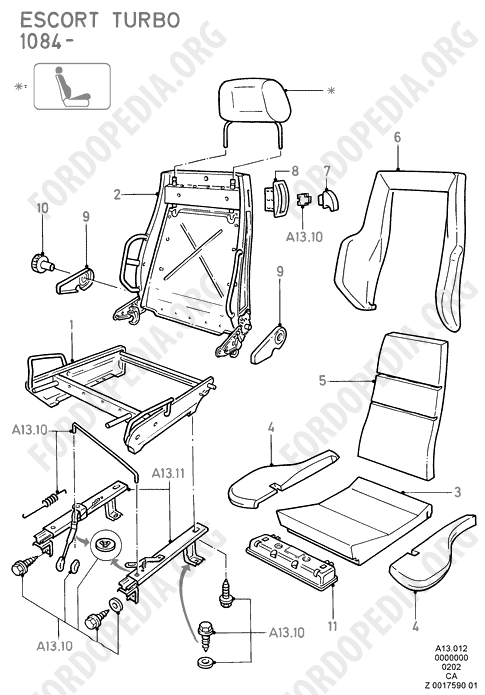 Ford Escort MkIII/Orion MkI (1981-1986) - Front Seats (RS TURBO)