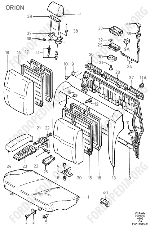 Ford Escort MkIII/Orion MkI (1981-1986) - Rear Seat 2-Piece Back (ORION)