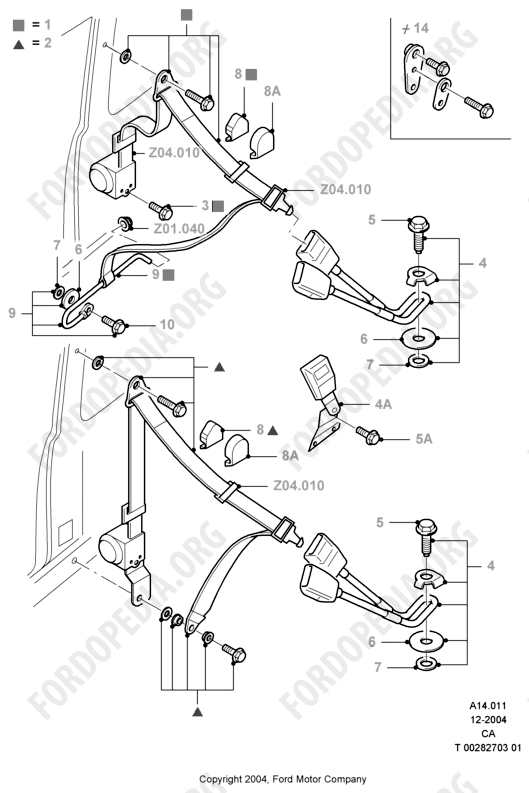 Ford Escort MkIII/Orion MkI (1981-1986) - Front Seat Belts