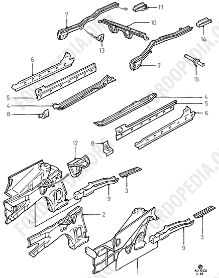 Ford Escort MkIII/Orion MkI (1981-1986) - Floor Side Members  