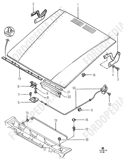 Ford Escort MkIII/Orion MkI (1981-1986) - Hood  