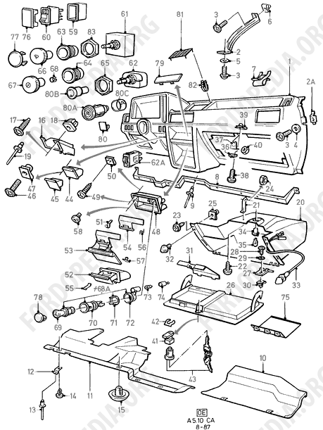 Ford Escort MkIII/Orion MkI (1981-1986) - Instrument Panel  