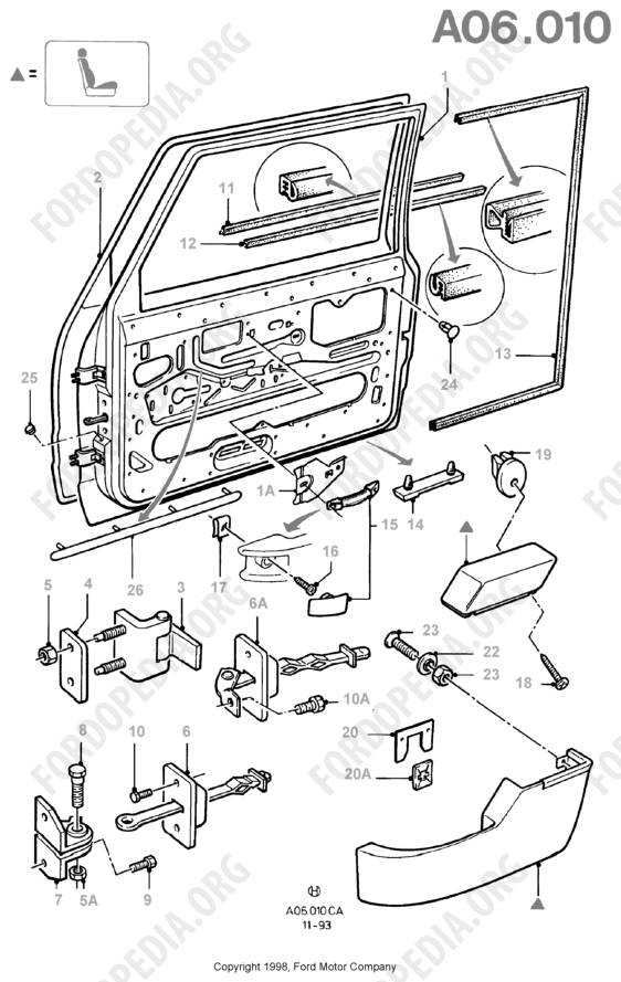 Ford Escort MkIII/Orion MkI (1981-1986) - Front Doors And Related Parts  