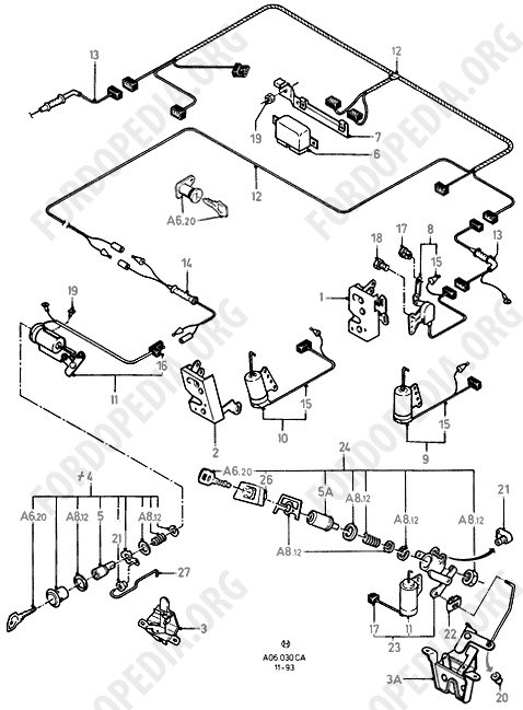 Ford Escort MkIII/Orion MkI (1981-1986) - Central Locking System (EXCEPT CABRIO, EXCEPT VAN)