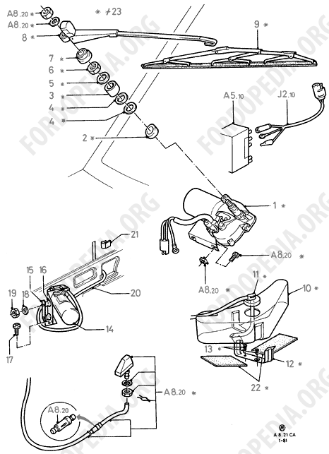 Ford Escort MkIII/Orion MkI (1981-1986) - Rear Window Wiper And Washer (KOMBI/ESTATE)