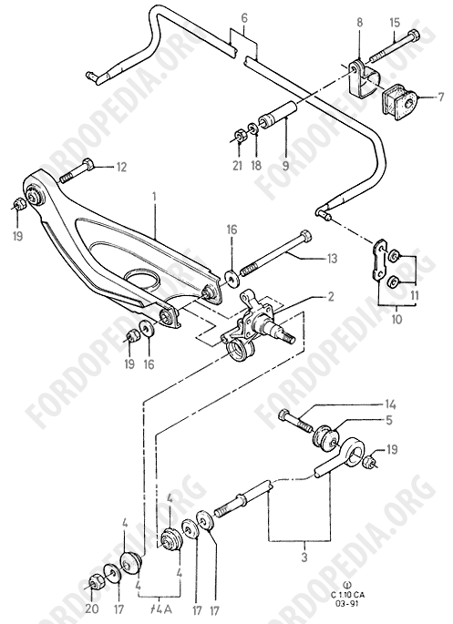 Ford Escort MkIII/Orion MkI (1981-1986) - Rear Wheel Suspension (EXCEPT VAN)