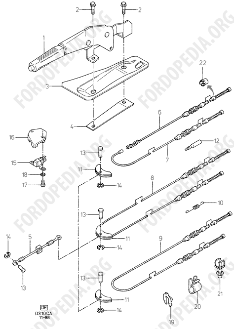 Ford Escort MkIII/Orion MkI (1981-1986) - Parking Brake  