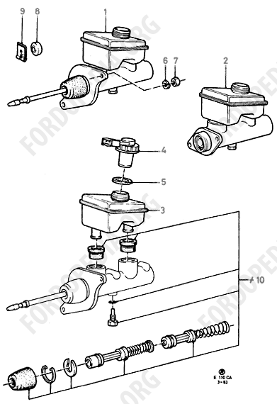 Ford Escort MkIII/Orion MkI (1981-1986) - Master Cylinder - Brake System  