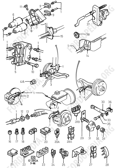 Ford Escort MkIII/Orion MkI (1981-1986) - Brake Pipes  