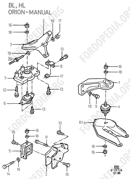 Ford Escort MkIII/Orion MkI (1981-1986) - Engine Mounting (ORION, MANUAL)