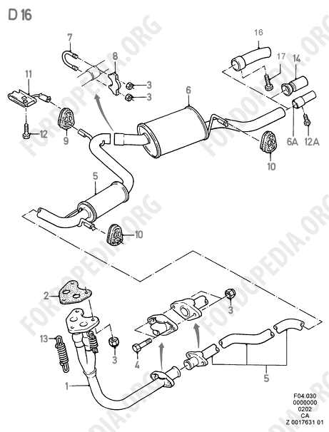 Ford Escort MkIII/Orion MkI (1981-1986) - Exhaust System (DL16)