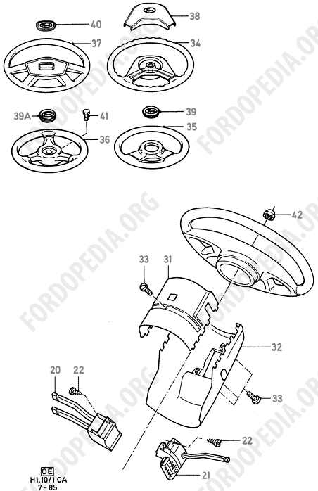 Ford Escort MkIII/Orion MkI (1981-1986) - Steering Column & Steering Wheel  