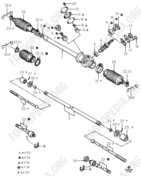 Ford Escort MkIII/Orion MkI (1981-1986) - Components - Steering Rack & Pinion  