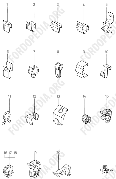 Ford Escort MkIII/Orion MkI (1981-1986) - Wiring Mountings  