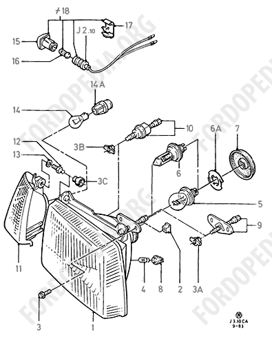 Ford Escort MkIII/Orion MkI (1981-1986) - Headlamps & Front Flasher Lamps  