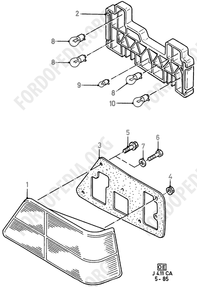 Ford Escort MkIII/Orion MkI (1981-1986) - Rear / Stop & Flasher Lamps (ORION)