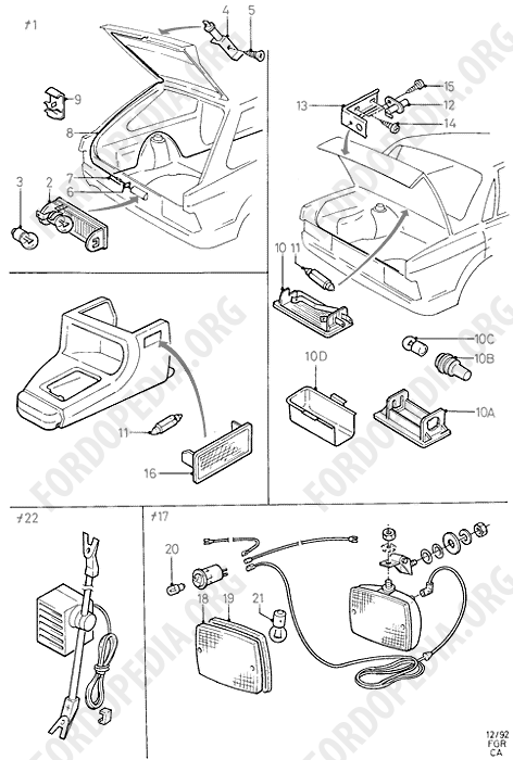 Ford Escort MkIII/Orion MkI (1981-1986) - Additional Lamps  