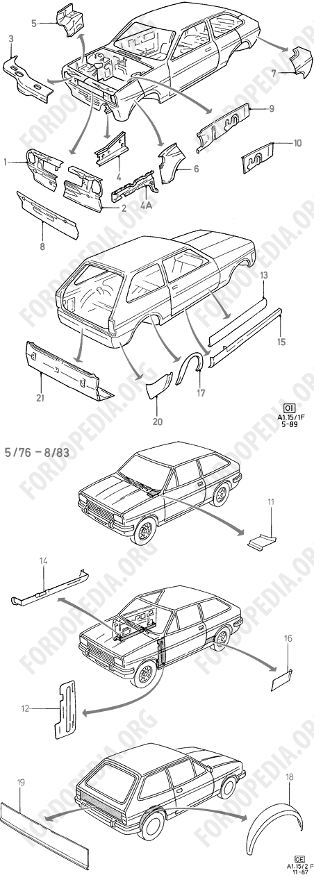 Ford Fiesta MkI/MkII (1976-1989) - Repair Panels