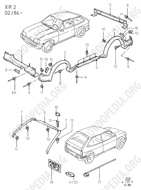 Ford Fiesta MkI/MkII (1976-1989) - Spoilers, Skirts, Stripe & Model Identification Decals