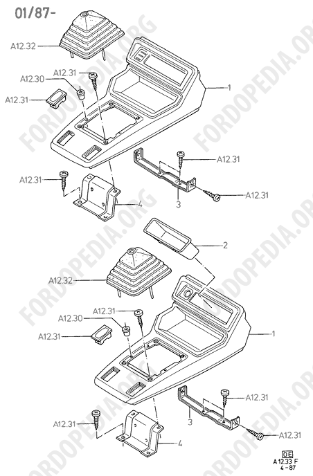 Ford Fiesta MkI/MkII (1976-1989) - Console - Floor