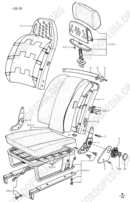 Ford Fiesta MkI/MkII (1976-1989) - Front Seat - Fully Reclining