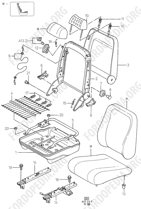 Ford Fiesta MkI/MkII (1976-1989) - Front Seats