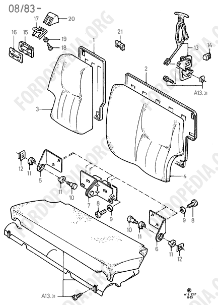 Ford Fiesta MkI/MkII (1976-1989) - Rear Seat (2 Piece Back)