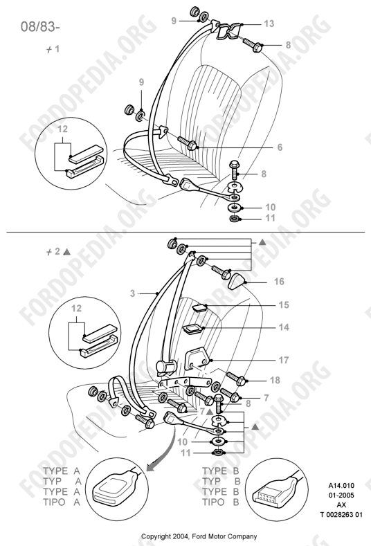 Ford Fiesta MkI/MkII (1976-1989) - Front Seat Belts