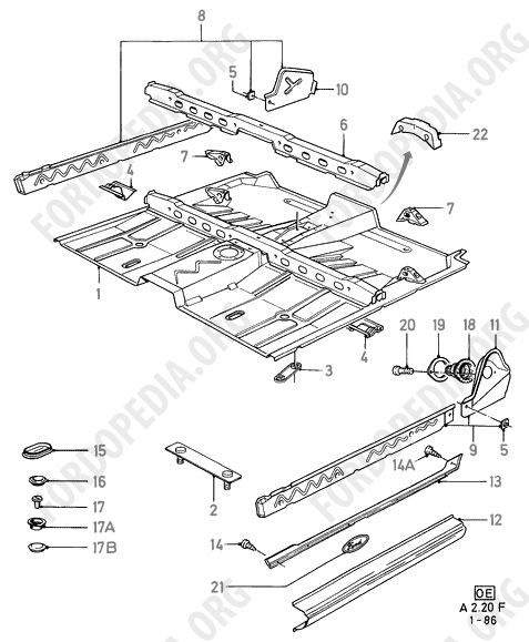 Ford Fiesta MkI/MkII (1976-1989) - Floor Pan - Front