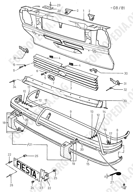 Ford Fiesta MkI/MkII (1976-1989) - Body Front, Grille And Front Bumper